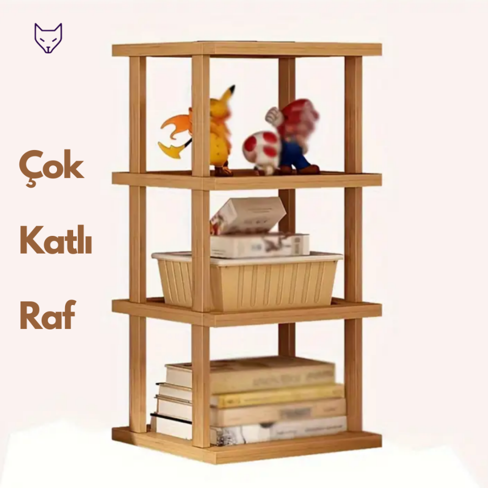 Çok Katlı Ahşap Raf