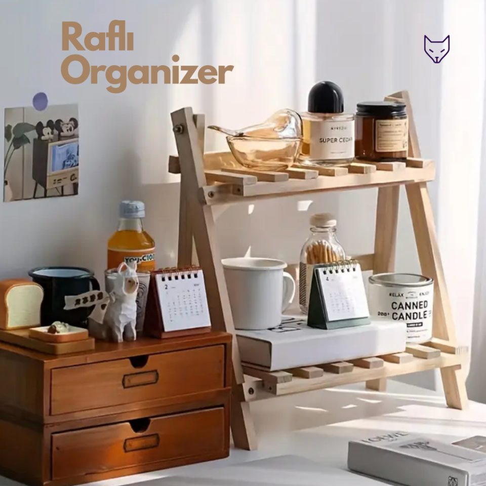 Ahşap Raflı Organizer
