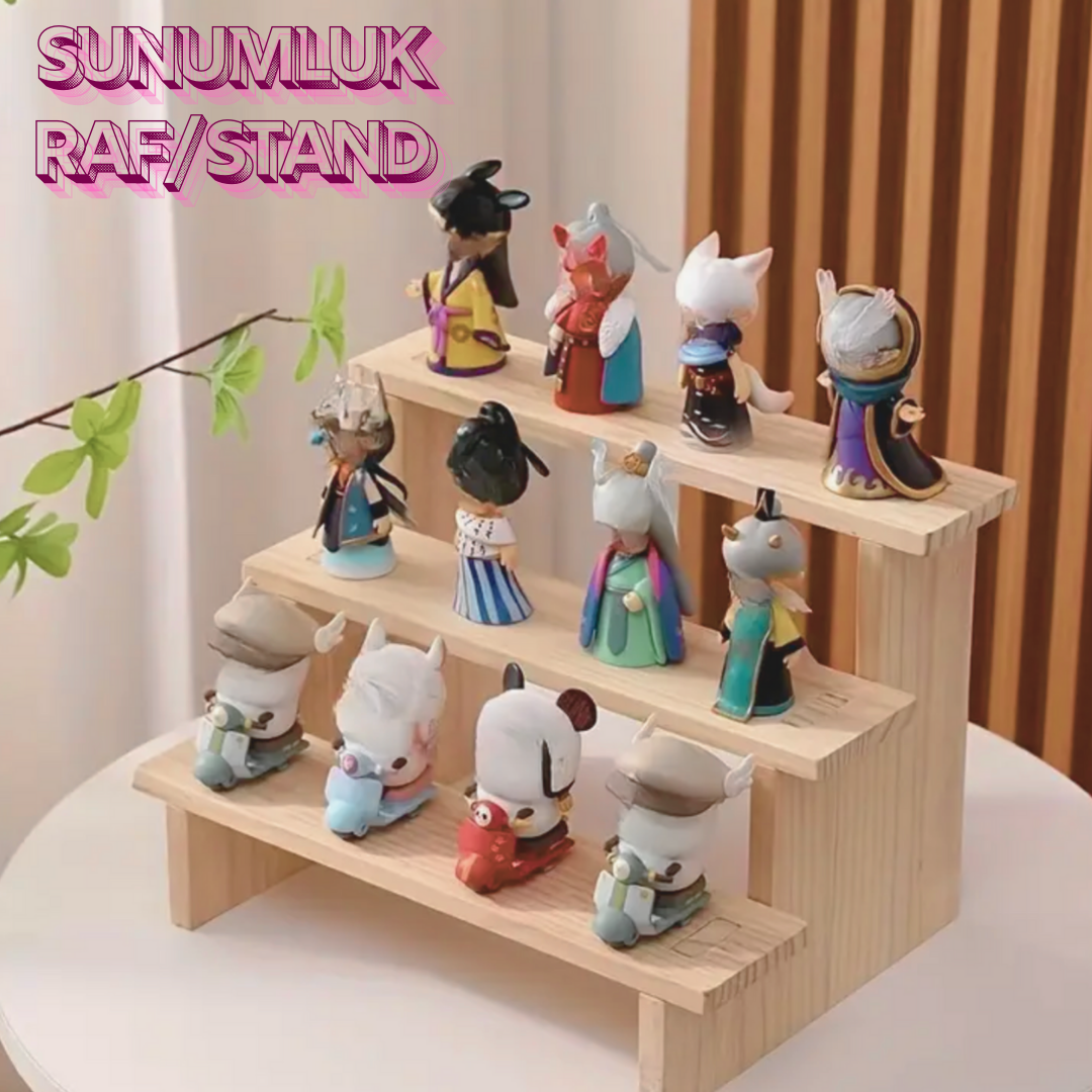 Ahşap Sunumluk Stand Raf