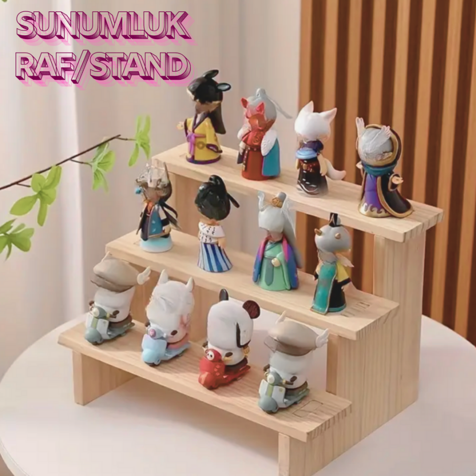 Ahşap Sunumluk Stand Raf