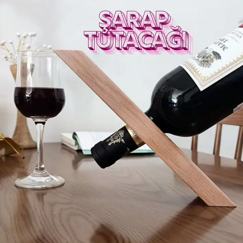 Ahşap Şarap Tutacağı