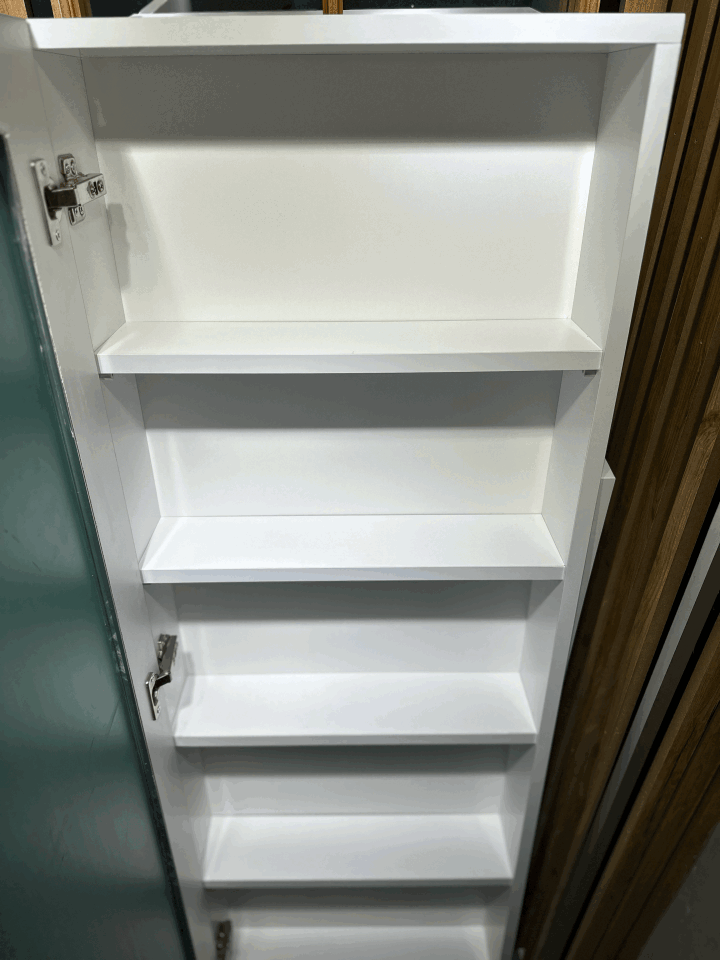 Angel Raflı Dolaplı Beyaz Boy Ayna Makyaj Aynası